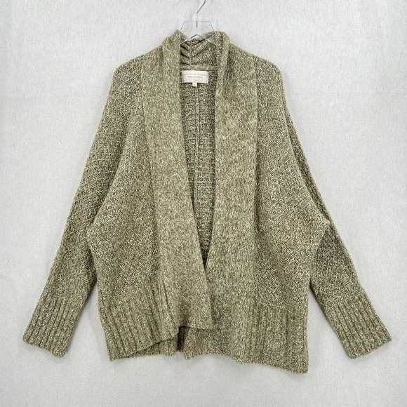 ANTHROPOLOGIE ANGEL OF THE NORTH Sweater Womens Large Green Open Knit Cardigan - Picture 1 of 10